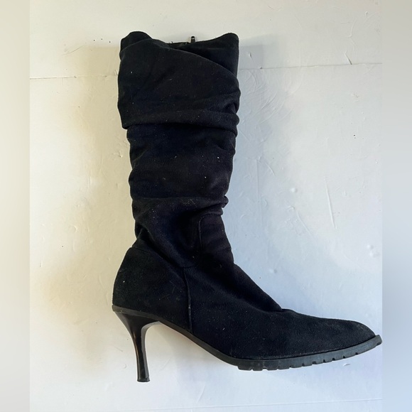 Women’s Black Slouchy Heeled Boots | Approx. Size 9-10 - Picture 7 of 16